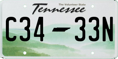 TN license plate C3433N