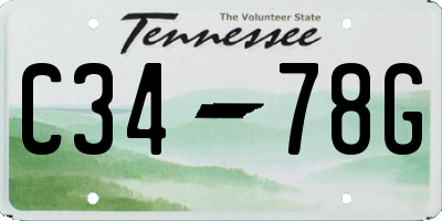 TN license plate C3478G