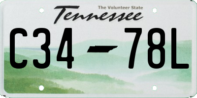 TN license plate C3478L