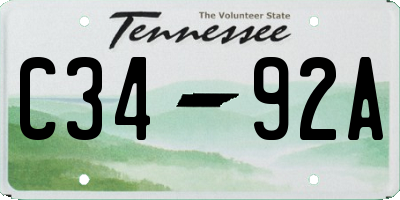 TN license plate C3492A