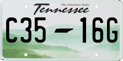 TN license plate C3516G