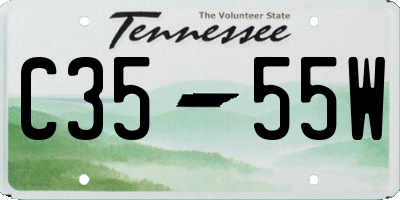 TN license plate C3555W