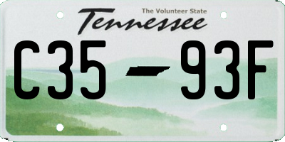 TN license plate C3593F