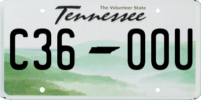 TN license plate C3600U