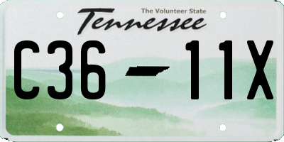 TN license plate C3611X