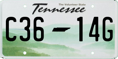 TN license plate C3614G