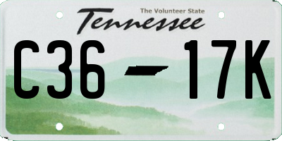 TN license plate C3617K