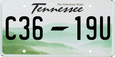 TN license plate C3619U