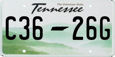 TN license plate C3626G