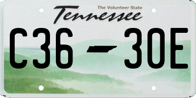 TN license plate C3630E