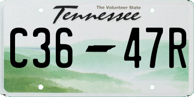 TN license plate C3647R