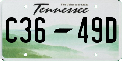TN license plate C3649D