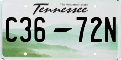 TN license plate C3672N