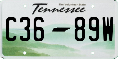 TN license plate C3689W