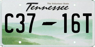 TN license plate C3716T