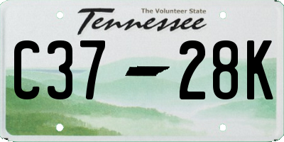 TN license plate C3728K