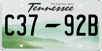 TN license plate C3792B