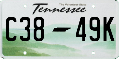 TN license plate C3849K