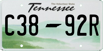 TN license plate C3892R