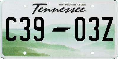 TN license plate C3903Z