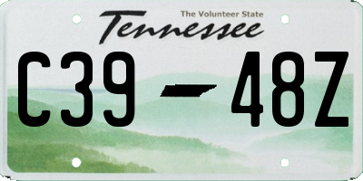 TN license plate C3948Z
