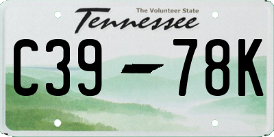 TN license plate C3978K