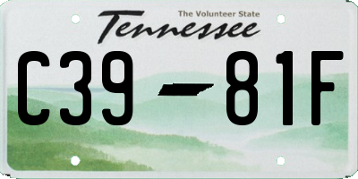 TN license plate C3981F
