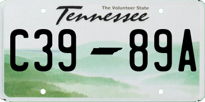 TN license plate C3989A