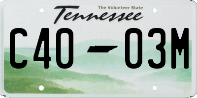 TN license plate C4003M