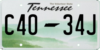 TN license plate C4034J