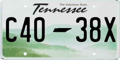 TN license plate C4038X