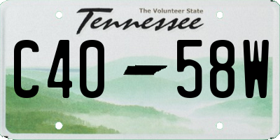 TN license plate C4058W