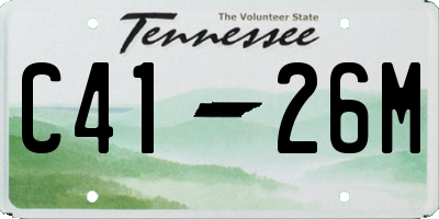 TN license plate C4126M