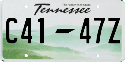 TN license plate C4147Z