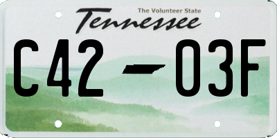 TN license plate C4203F