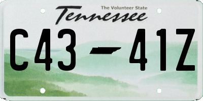 TN license plate C4341Z