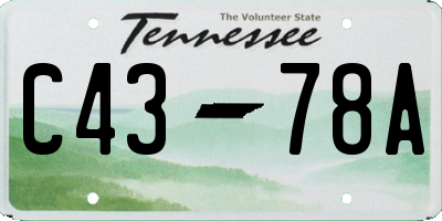 TN license plate C4378A