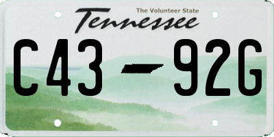 TN license plate C4392G