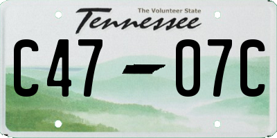 TN license plate C4707C