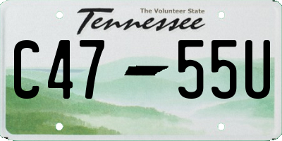 TN license plate C4755U
