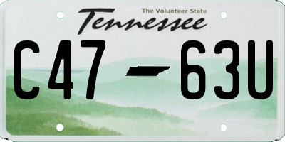 TN license plate C4763U