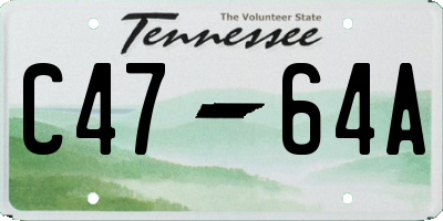 TN license plate C4764A