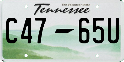 TN license plate C4765U