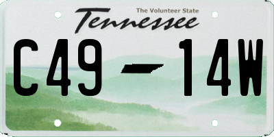 TN license plate C4914W