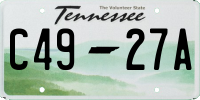 TN license plate C4927A