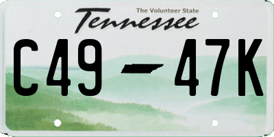 TN license plate C4947K