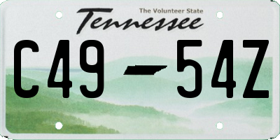 TN license plate C4954Z