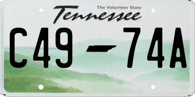 TN license plate C4974A