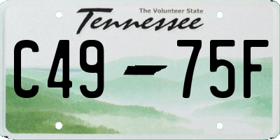 TN license plate C4975F