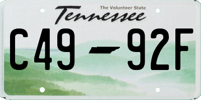 TN license plate C4992F